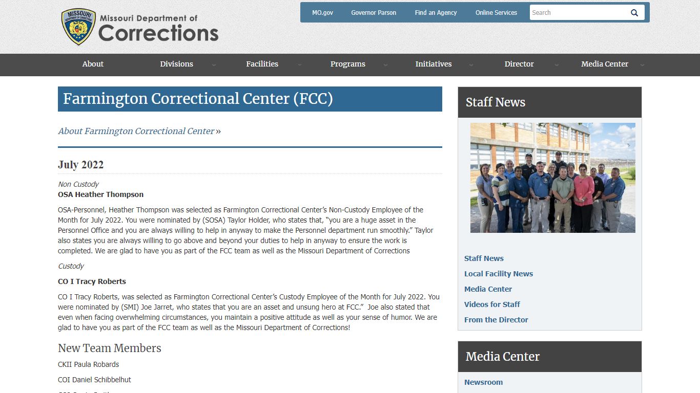 Farmington Correctional Center (FCC) | Missouri Department ...